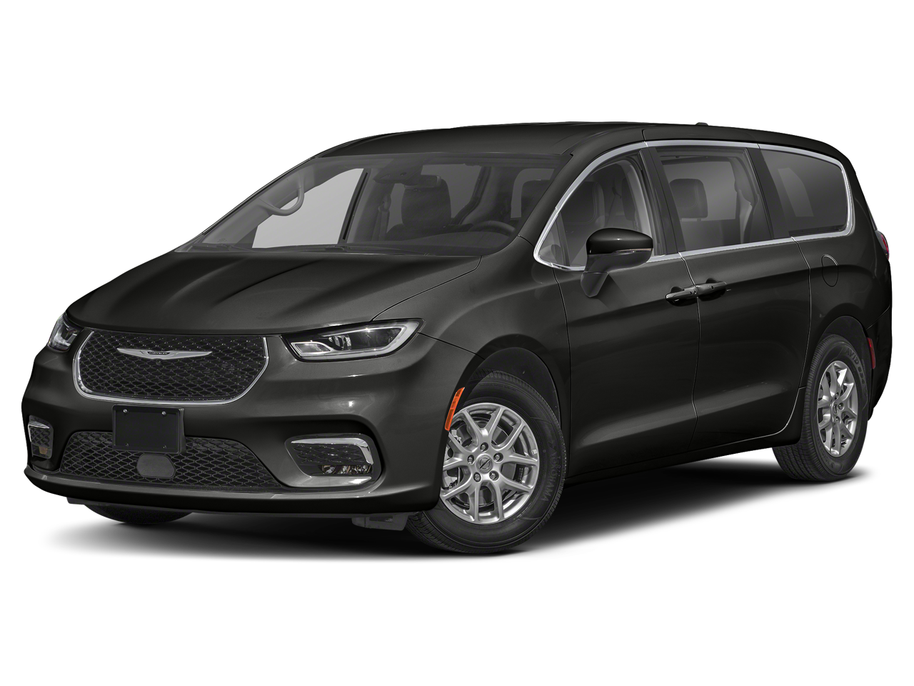 2023 Chrysler Pacifica Touring L in Brilliant Black Crystal Pearlcoat — front three-quarter view