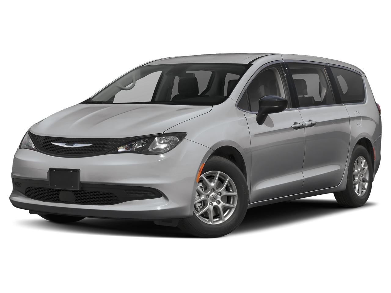 2023 Chrysler Voyager LX in Silver Mist Clearcoat — front three-quarter view