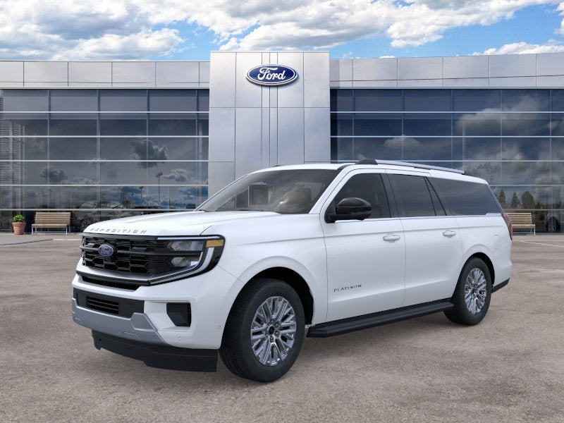 2026 Ford Expedition Max Platinum in Star White Metallic Tri-Coat — front three-quarter view