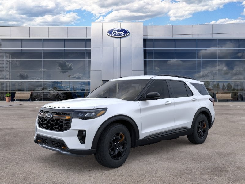 2026 Ford Explorer Tremor in Star White Metallic Tri-Coat — front three-quarter view