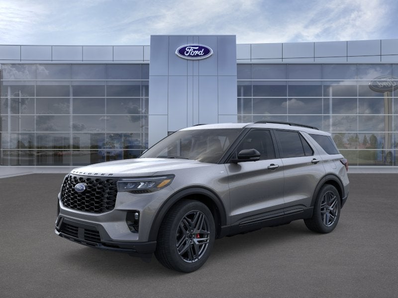 2026 Ford Explorer ST-Line in Carbonized Gray Metallic — front three-quarter view