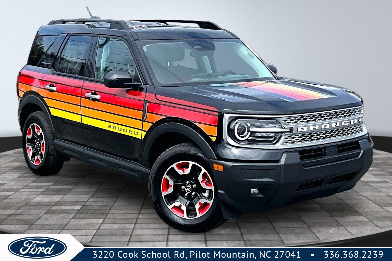 2025 Ford Bronco Sport Free Wheeling in Black — front three-quarter view